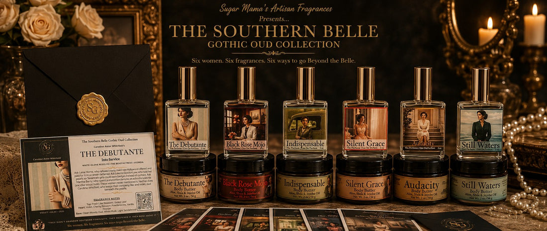 The Southern Belle Gothic Oud Collection: six perfumes and six body butters