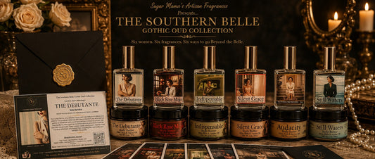 The Southern Belle Gothic Oud Collection: six perfumes and six body butters