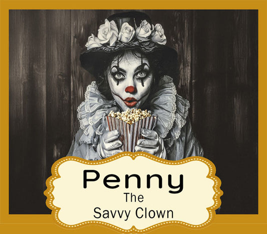 Meet Penny the Savvy Clown - Caramel Popcorn with a hint of Sea Salt