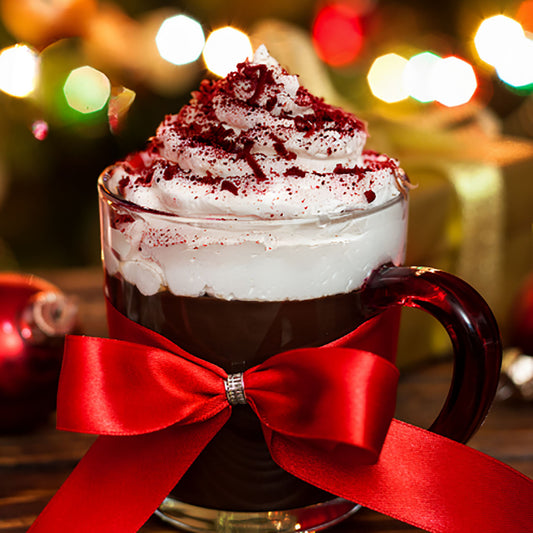 Red Velvet Hot Chocolate - Red Velvet Hot Chocolate with Cream Cheese Whipped Cream