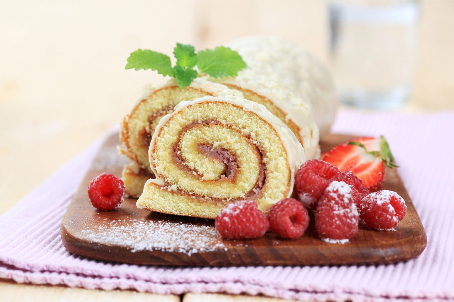 Raspberry Cake Roll - Sweet and Refreshing