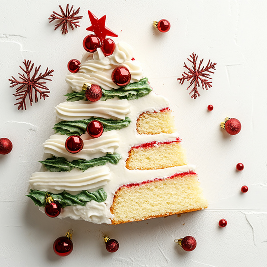 Ol' Christmas Cake - Revival of those Holiday Snack Cakes - Yellow Cake, Festive Vanilla Frosting, and the Slightly Artificial Scent